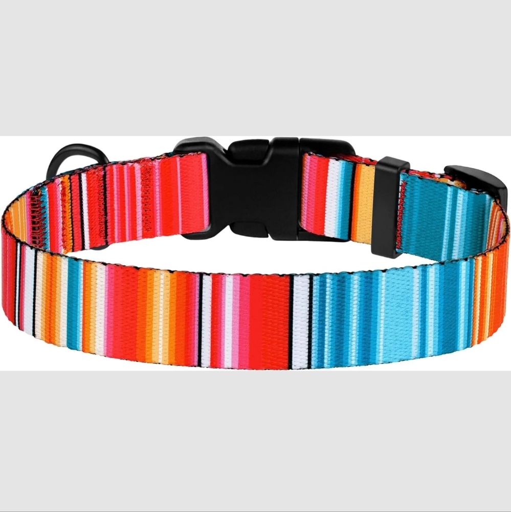 Tribal Dog Collar with Buckle Adjustable Nylon Aztec Pattern Pet Collar Size S